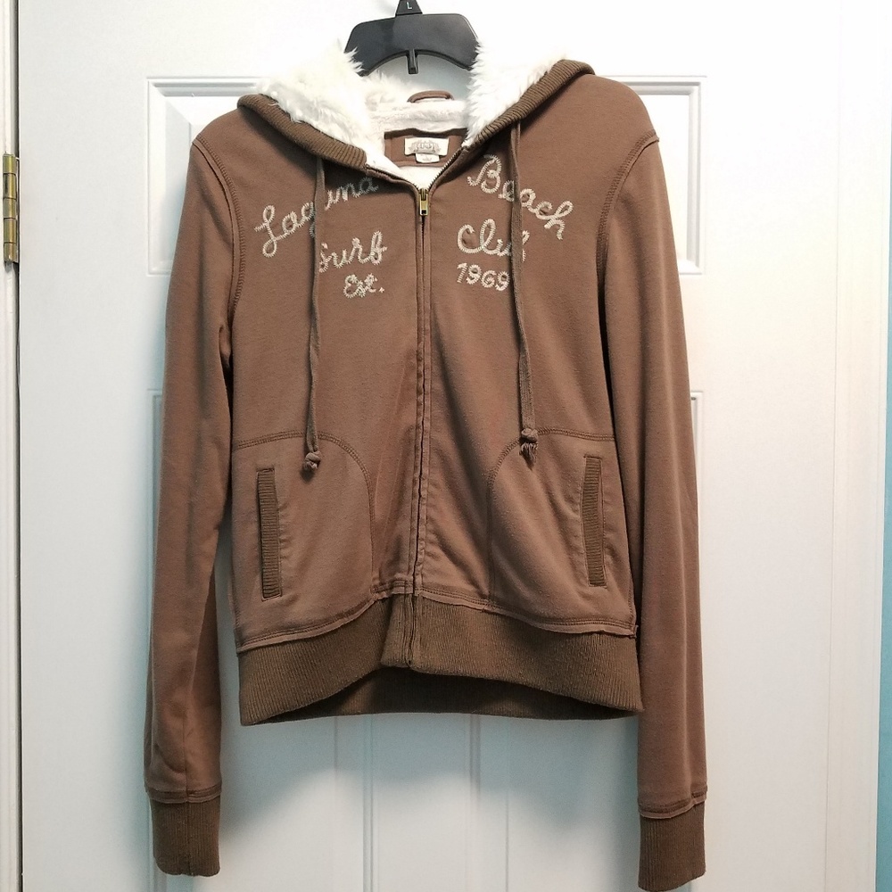 Size L faux fur lined hoodie